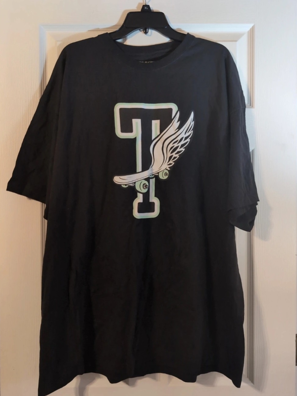 Trukfit Black Short Sleeve Tee with Winged Skateboard 'T' Logo